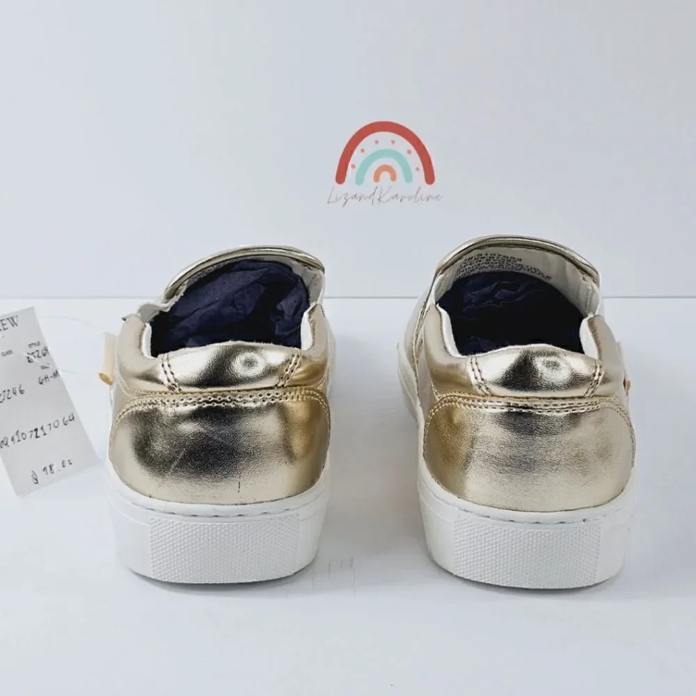 New! J. Crew Faux Leather Metallic Slip On Sneakers